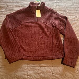 Brand New Day Burgundy Quilted Pullover